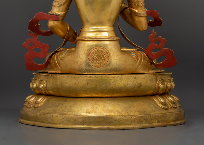 Vajrasattva Thunderbolt Being Statue | 24K Gold Gilded Copper Sculpture