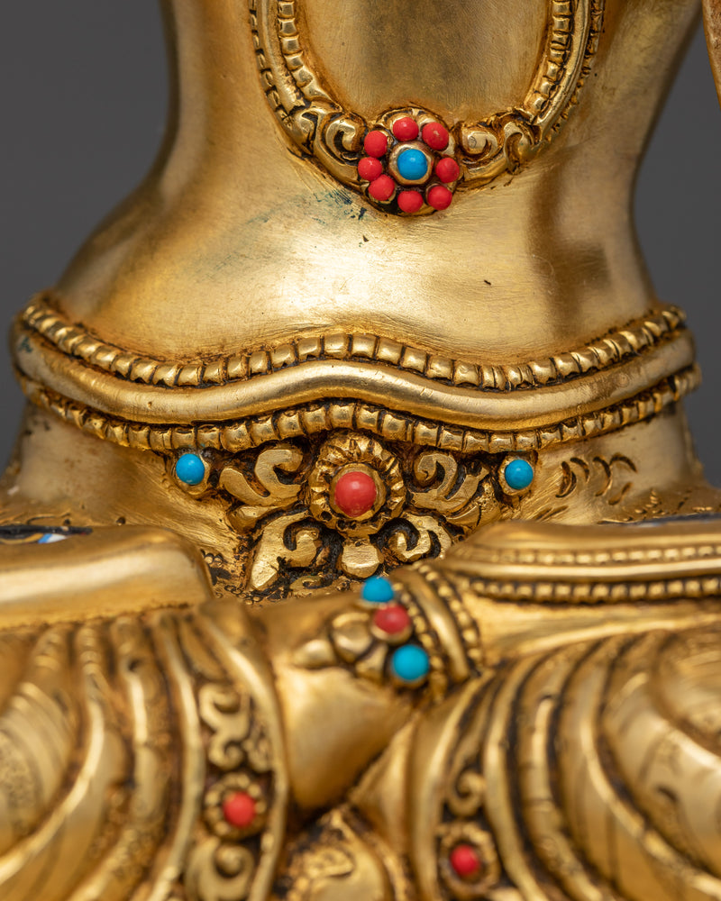 Usnisa Sitatapatra Statue | 24K Gold Gilded Dukar