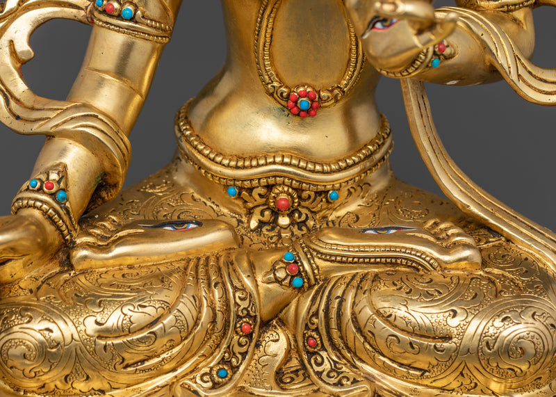 Usnisa Sitatapatra Statue | 24K Gold Gilded Dukar