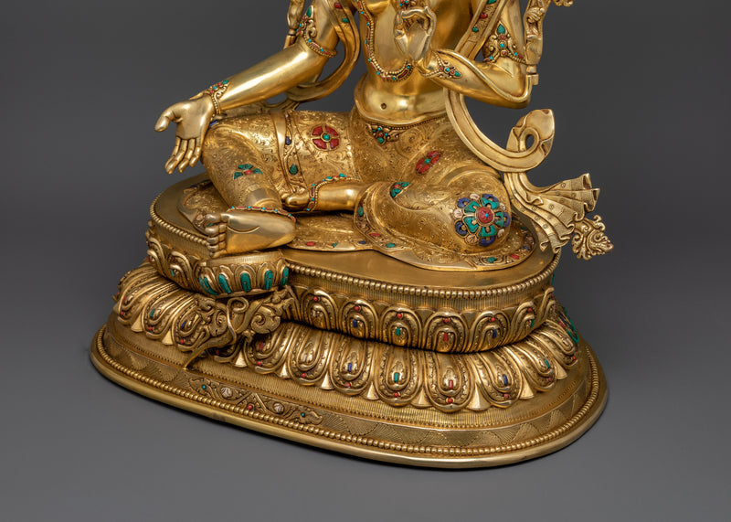 Spiritual Art Green Tara Statue | Sympathetic Mother of All Buddha