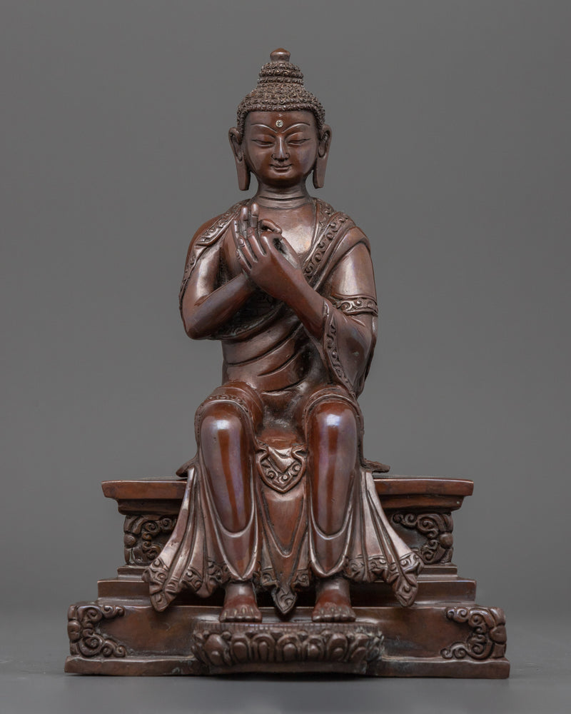 Deity Maitreya Buddha Statue | Handcrafted Oxidized Copper