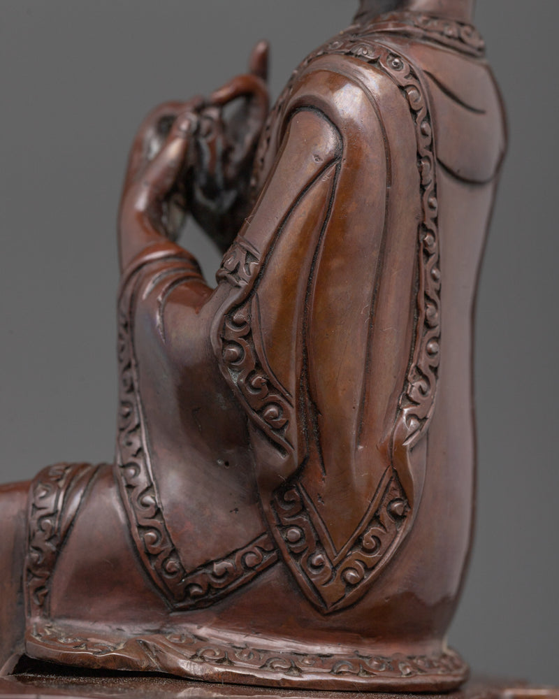 Deity Maitreya Buddha Statue | Handcrafted Oxidized Copper