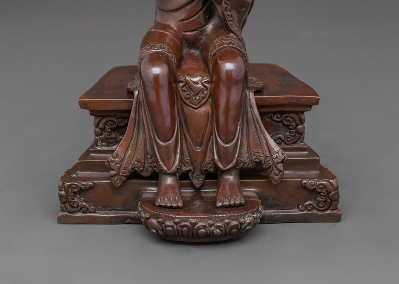 Deity Maitreya Buddha Statue | Handcrafted Oxidized Copper