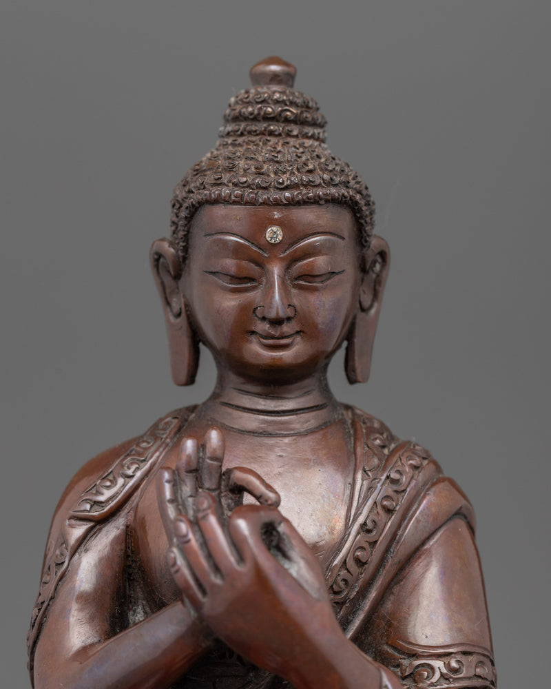 Deity Maitreya Buddha Statue | Handcrafted Oxidized Copper