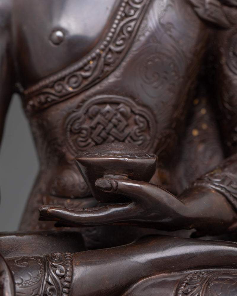 Oxidized Shakyamuni Buddha Statue | Unique Spiritual Art