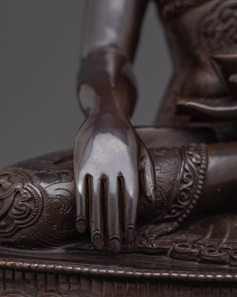 Oxidized Shakyamuni Buddha Statue | Unique Spiritual Art