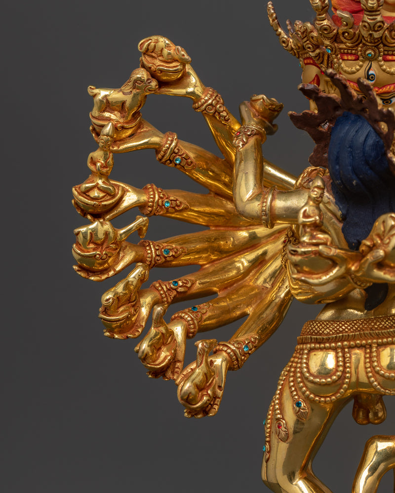 Hevajra Himalayan Art and Craft | Handcrafted 24K Gold Gilded Copper Sculpture