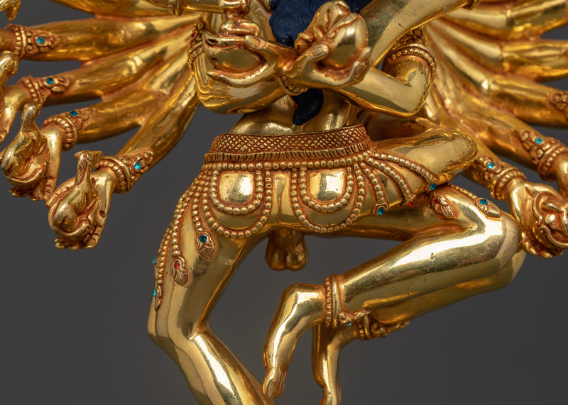 Hevajra Himalayan Art and Craft | Handcrafted 24K Gold Gilded Copper Sculpture