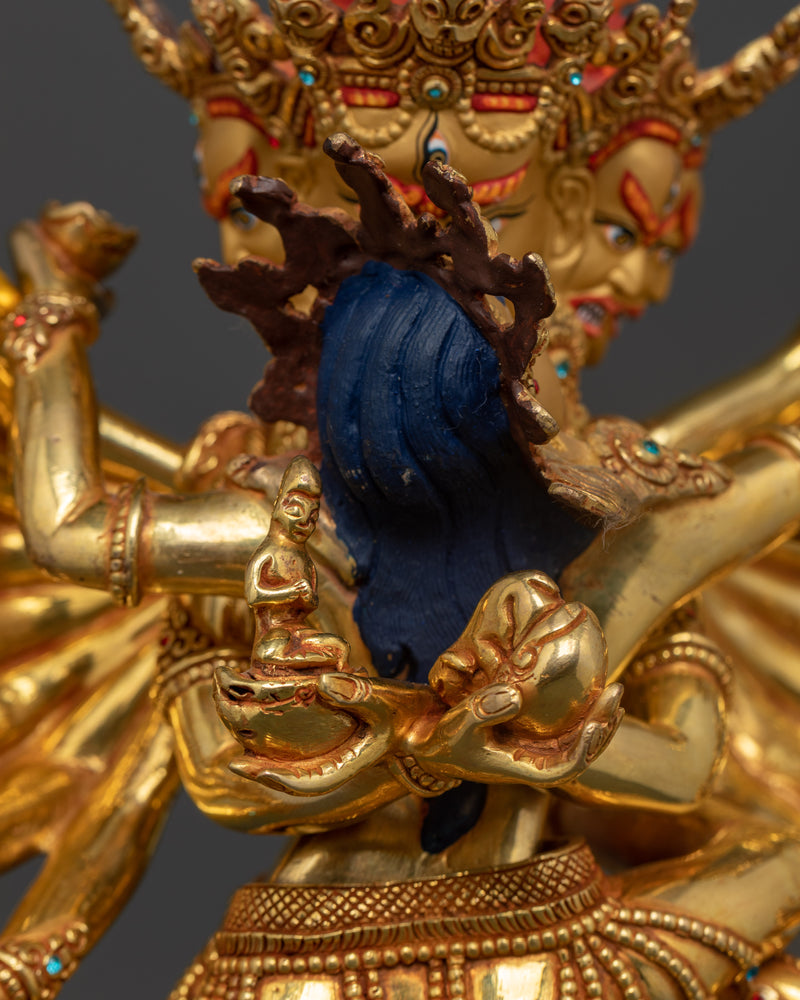 Hevajra Himalayan Art and Craft | Handcrafted 24K Gold Gilded Copper Sculpture