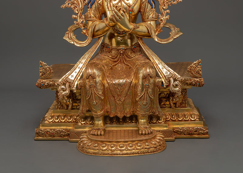 Buddha Maitreya Sculpture | Handcrafted Deity In Dharmachakra Mudra