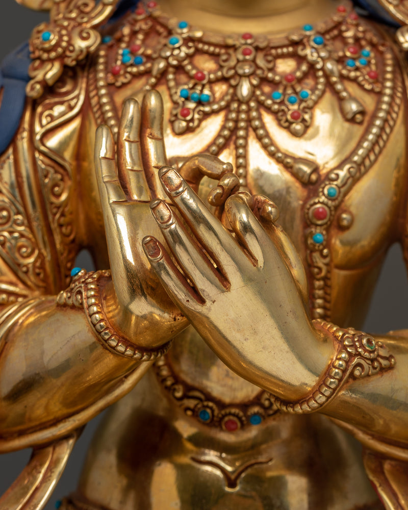 Buddha Maitreya Sculpture | Handcrafted Deity In Dharmachakra Mudra