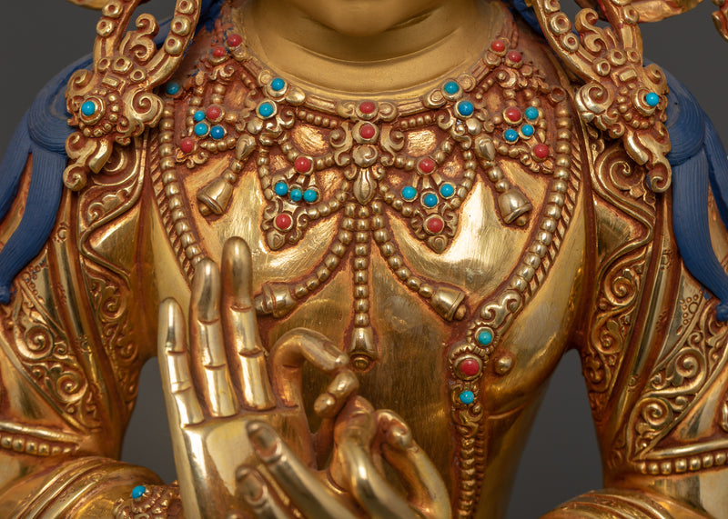 Buddha Maitreya Sculpture | Handcrafted Deity In Dharmachakra Mudra