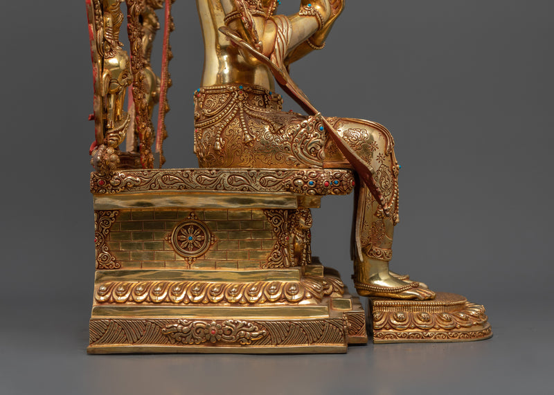 Buddha Maitreya Sculpture | Handcrafted Deity In Dharmachakra Mudra