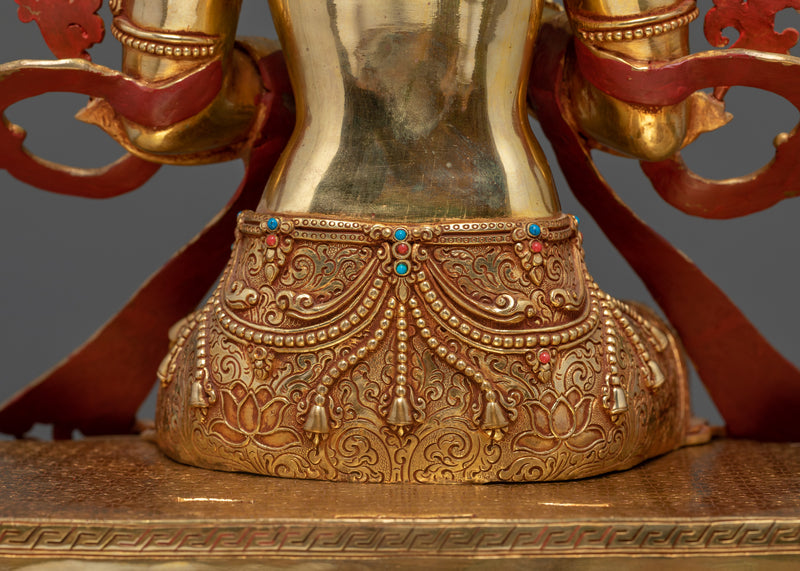 Buddha Maitreya Sculpture | Handcrafted Deity In Dharmachakra Mudra