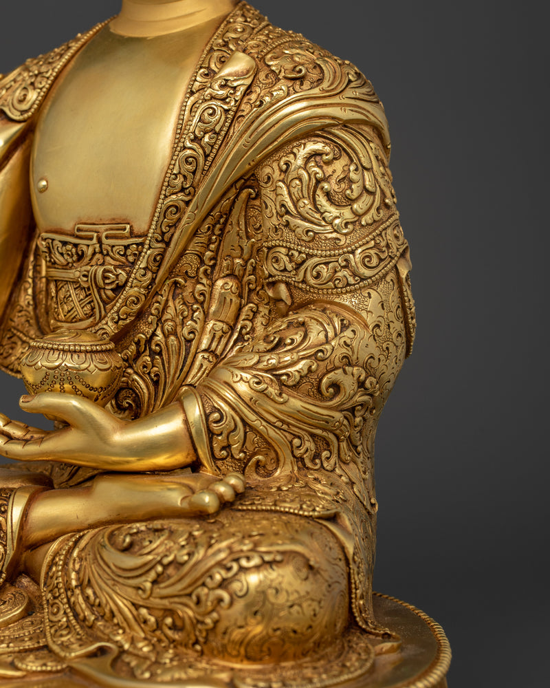 Spiritual Buddha Shakyamuni | Handcrafted 24K Gold Gilded Copper Statue