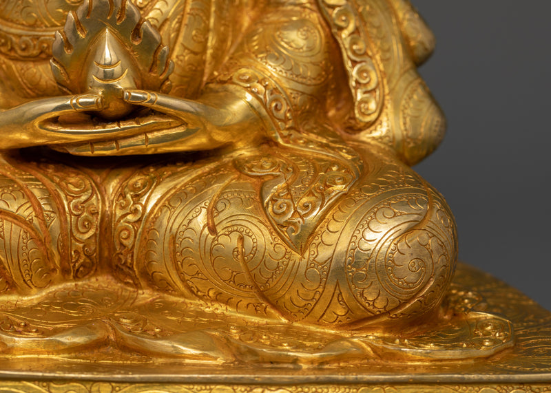 24K Gold Gilded Marpha Set | Dharma Buddhism Trio Statues