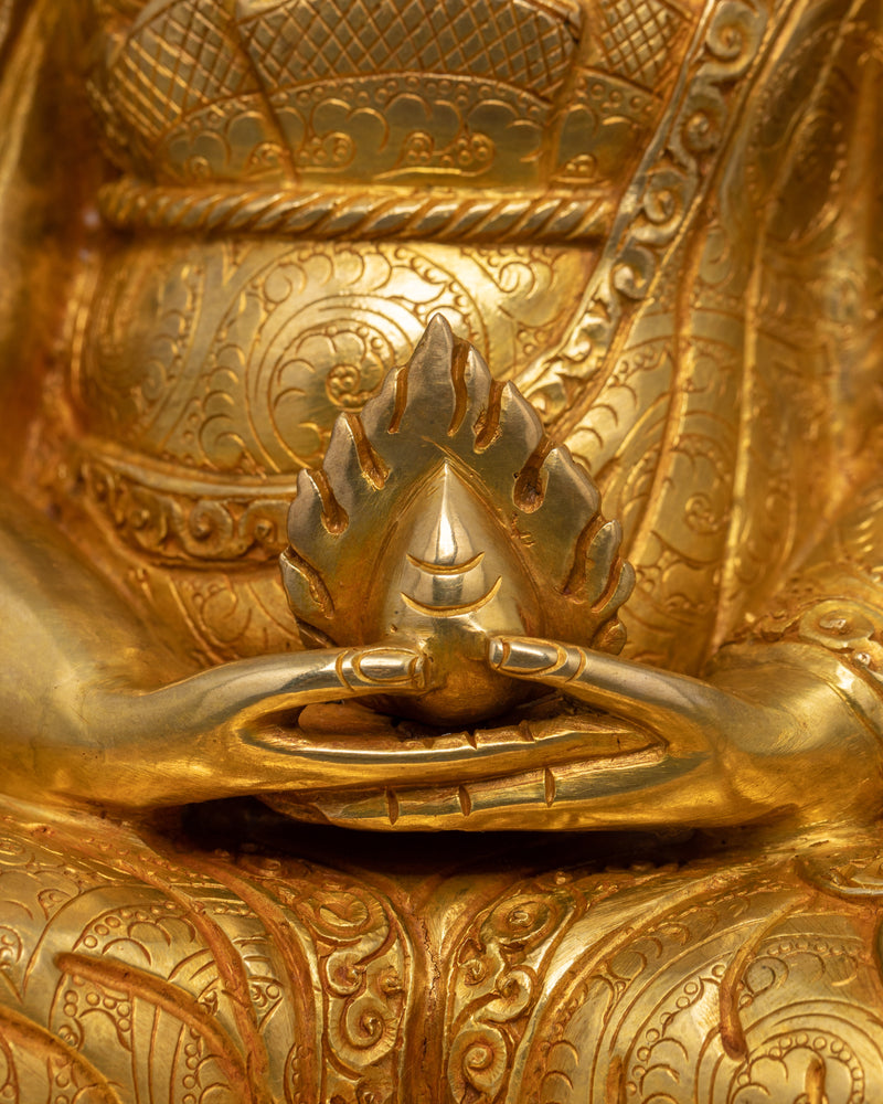 24K Gold Gilded Marpha Set | Dharma Buddhism Trio Statues