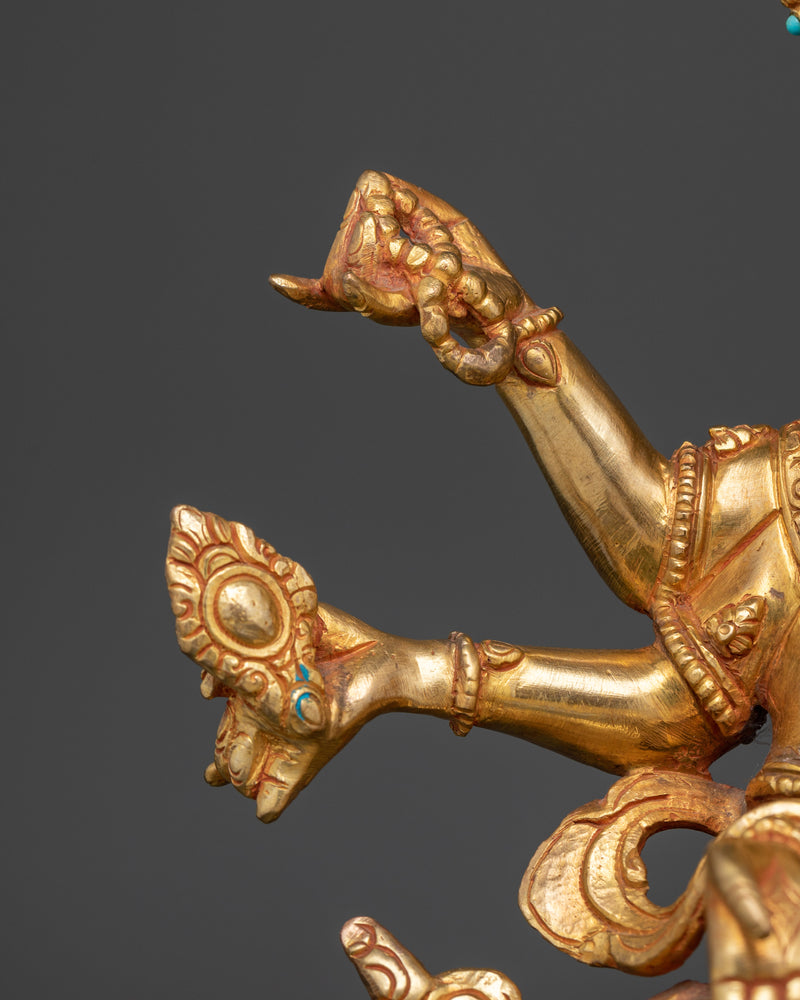 24K Gold Gilded Goddess of Wealth | Vasudhara Statue