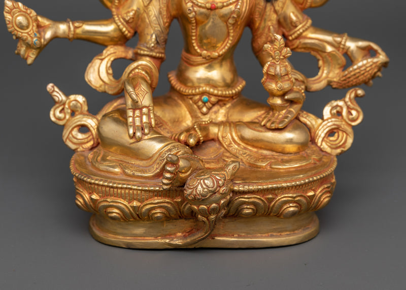 24K Gold Gilded Goddess of Wealth | Vasudhara Statue