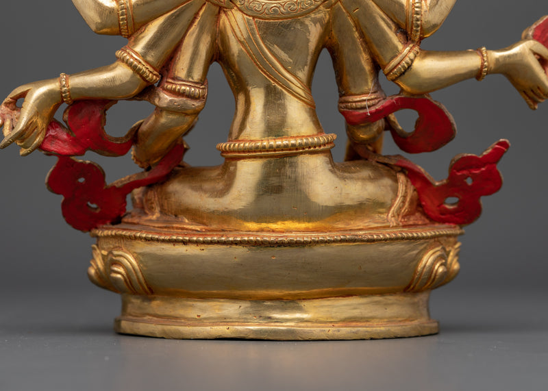 24K Gold Gilded Goddess of Wealth | Vasudhara Statue