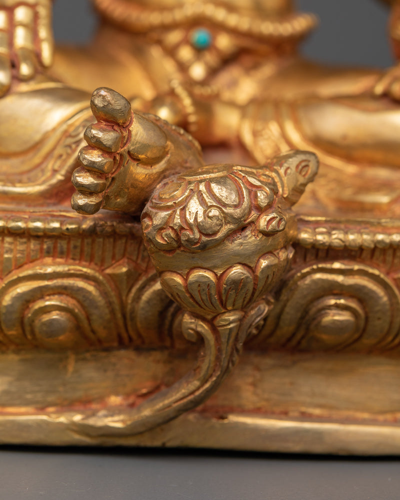 24K Gold Gilded Goddess of Wealth | Vasudhara Statue