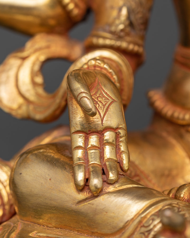 24K Gold Gilded Goddess of Wealth | Vasudhara Statue