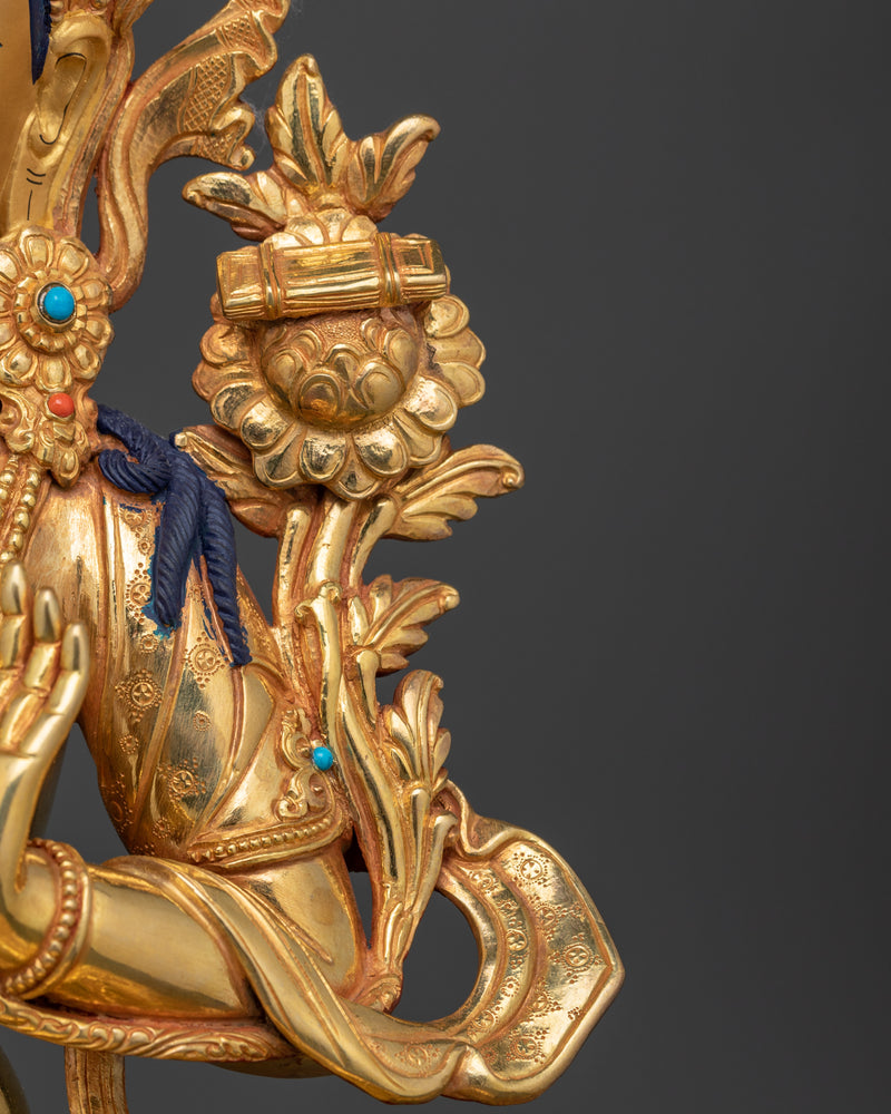 God of Swords Manjushri | Handmade Tibetan Art