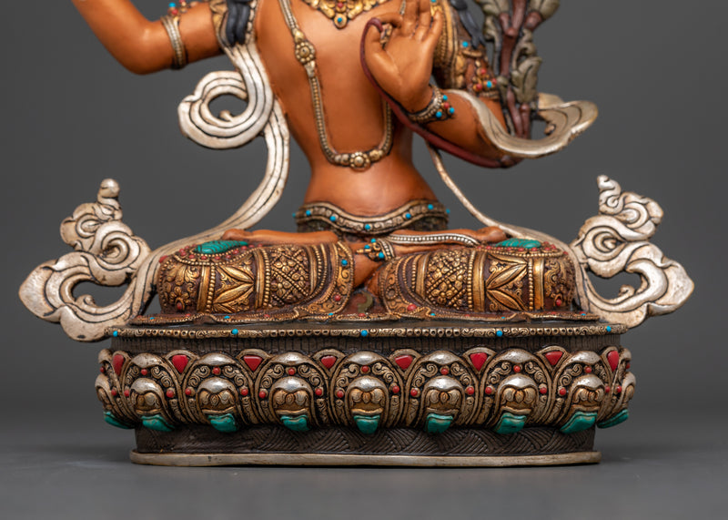 Serene Manjushri Figurine | Handmade Tibetan Art