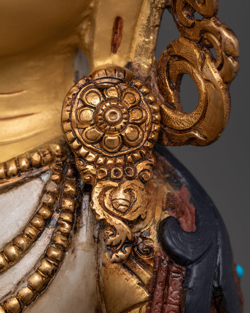 Vajrasattva Tibetan Deity | 24K Gold Gilded Art