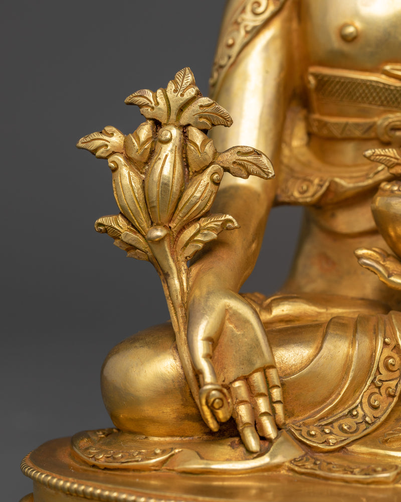 Traditional Medicine Buddha | 24K Gold Gilded Healing Deity