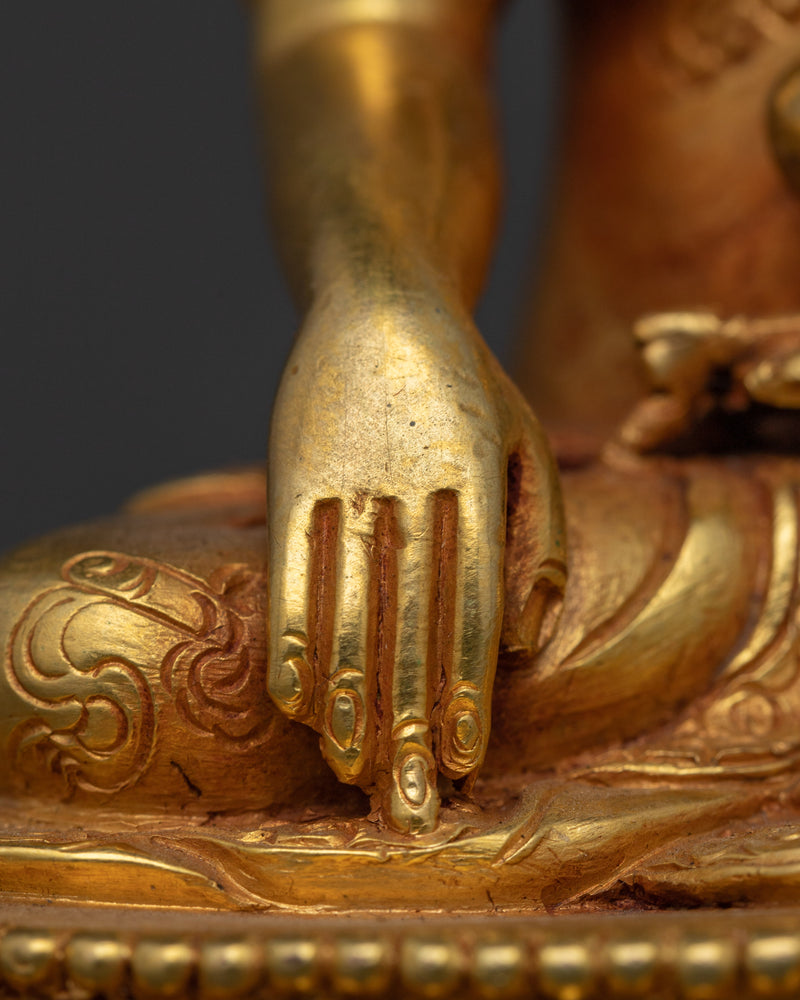 Shakyamuni Buddha Enlightened Being | Handcrafted 24K Gold Gilded Statue