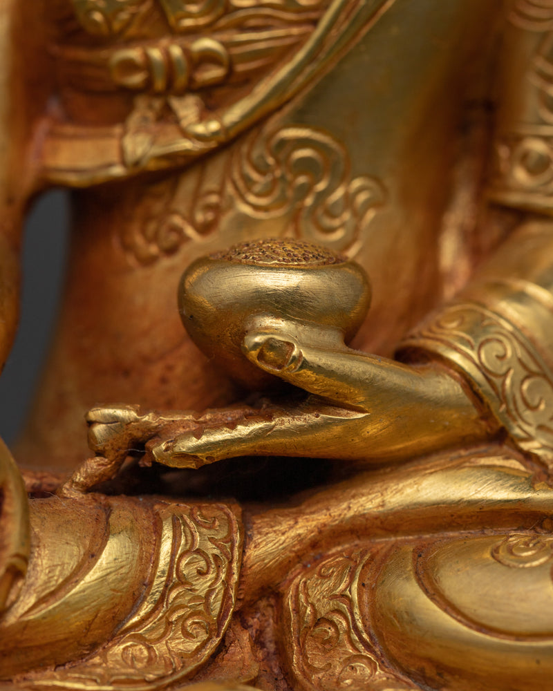 Shakyamuni Buddha Enlightened Being | Handcrafted 24K Gold Gilded Statue