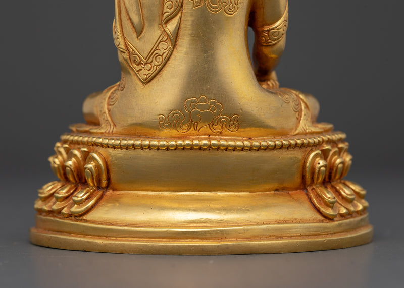 Shakyamuni Buddha Enlightened Being | Handcrafted 24K Gold Gilded Statue