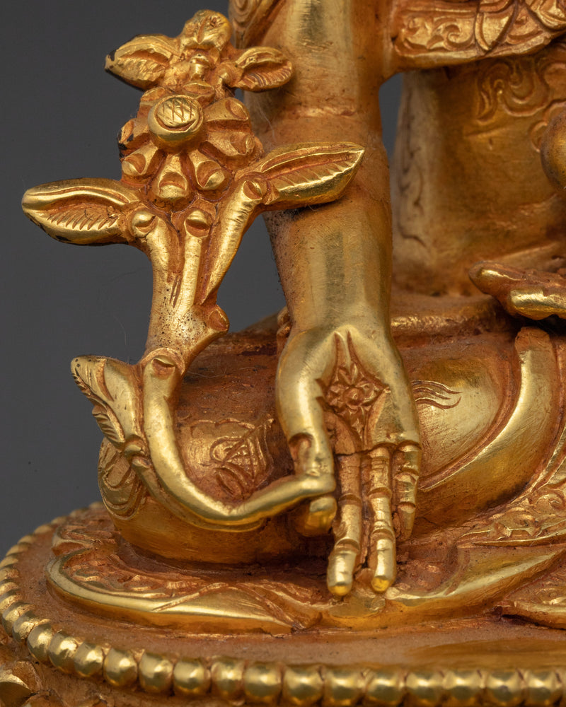 Medicine Buddha for Shrine | Handcrafted 24K Gold Gilded Statue