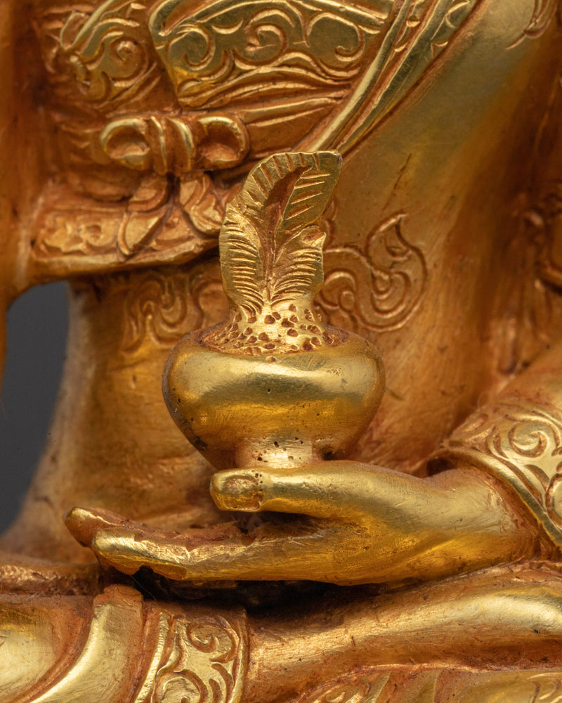 Medicine Buddha for Shrine | Handcrafted 24K Gold Gilded Statue