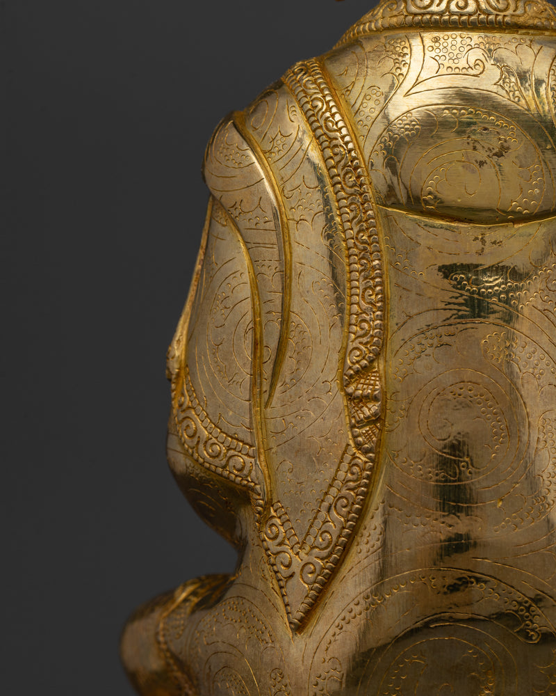 Tranquil Buddha Shakyamuni Statue | 24K Gold Gilded Copper Sculpture