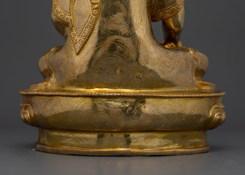 Tranquil Buddha Shakyamuni Statue | 24K Gold Gilded Copper Sculpture