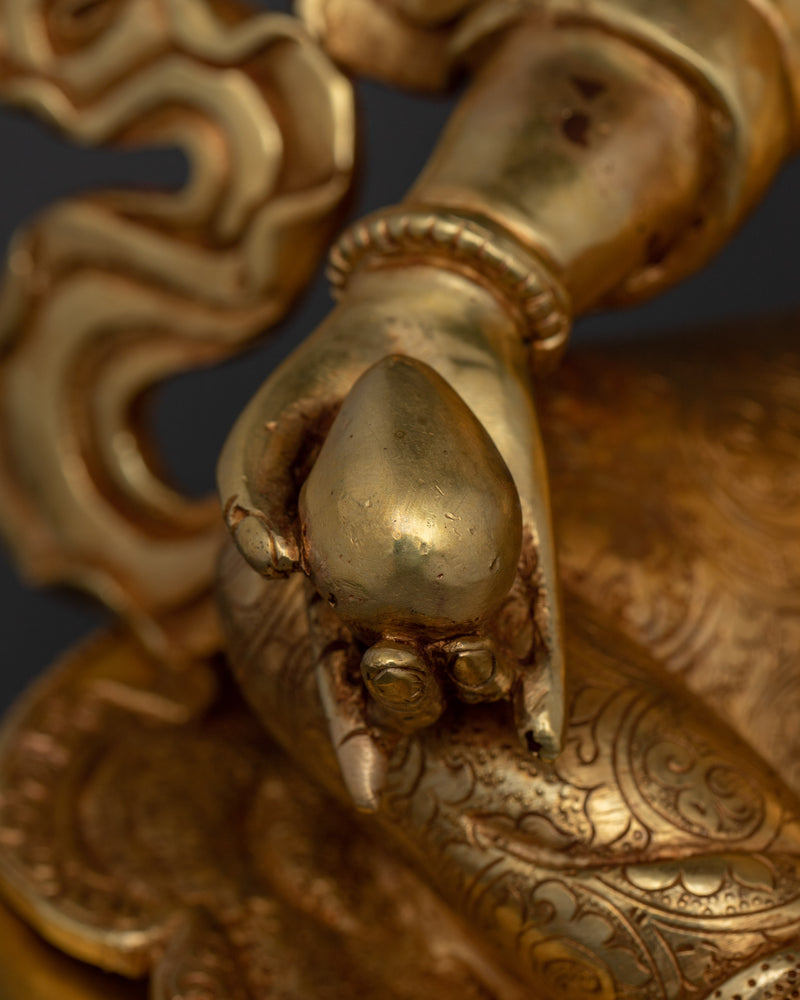 Dzambhala Wealth Deity Statue | 24K Gold Gilded Copper Sculpture