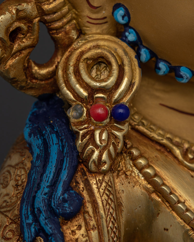 Dzambhala Wealth Deity Statue | 24K Gold Gilded Copper Sculpture