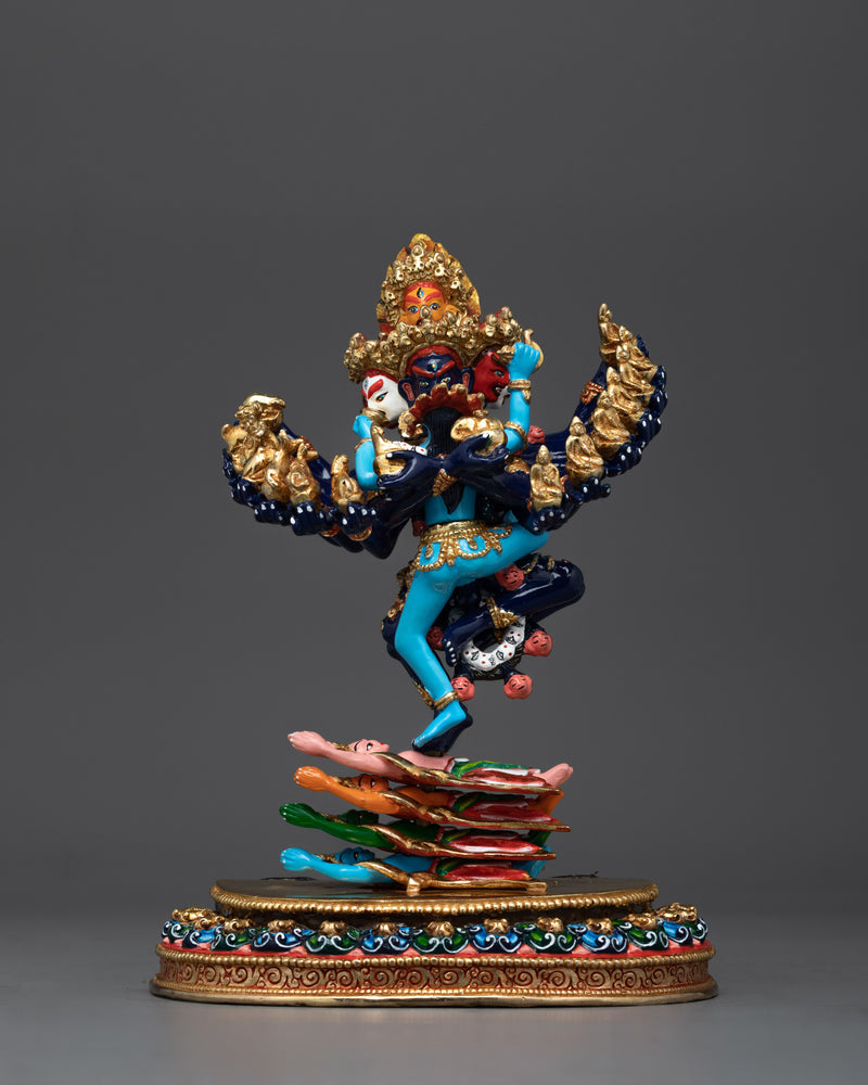 Yidam Hevajra Yab-Yum Statue | 24K Gold Gilded Copper Sculpture