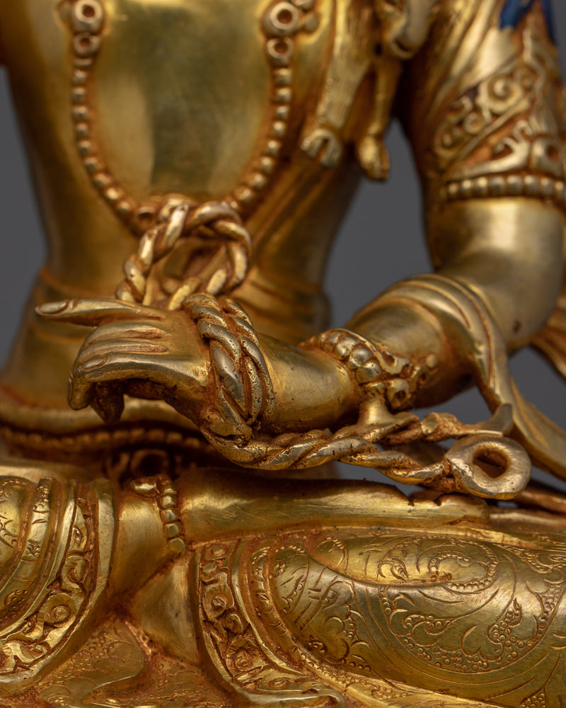 Spiritual Amoghapasha Statue | 24K Gold Gilded Copper Body