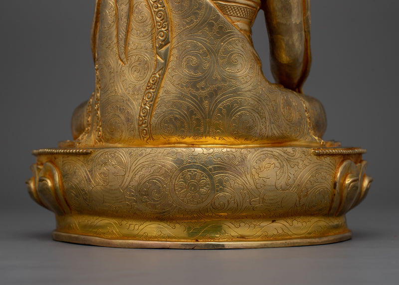 Buddhist Master Longchenpa | 24K Gold Gilded Copper Statue