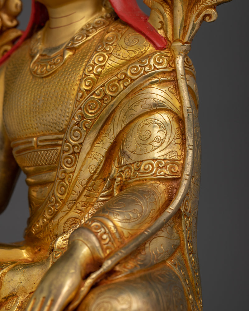 Buddhist Master Longchenpa | 24K Gold Gilded Copper Statue