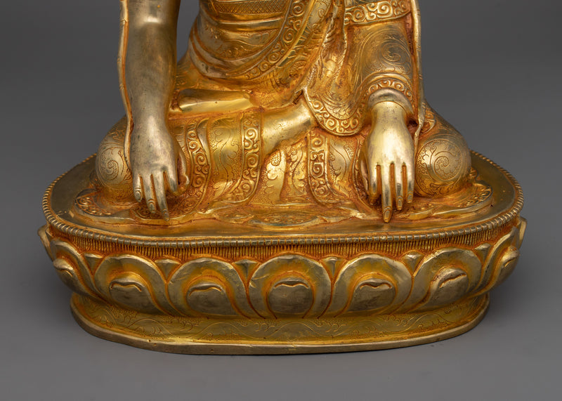 Buddhist Master Longchenpa | 24K Gold Gilded Copper Statue