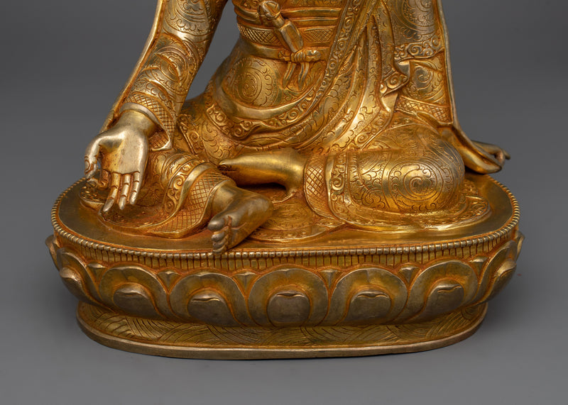 Sacred Amoghapasha and Jigme Lingpa | 24K Gold Gilded Copper Statue