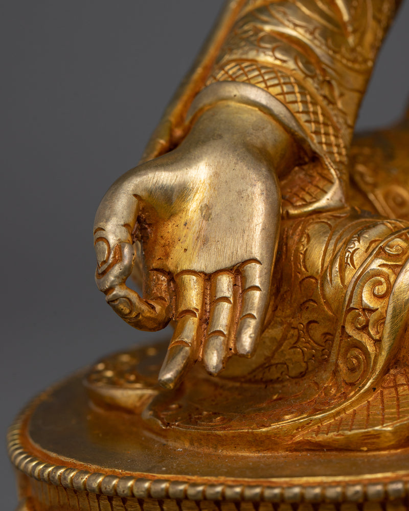 Handmade Jigme Lingpa Sculpture | 24K Gold Gilded Copper Statue