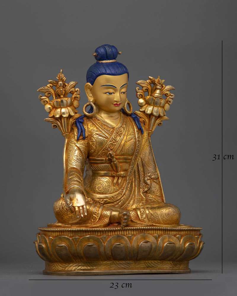 Sacred Amoghapasha and Jigme Lingpa | 24K Gold Gilded Copper Statue