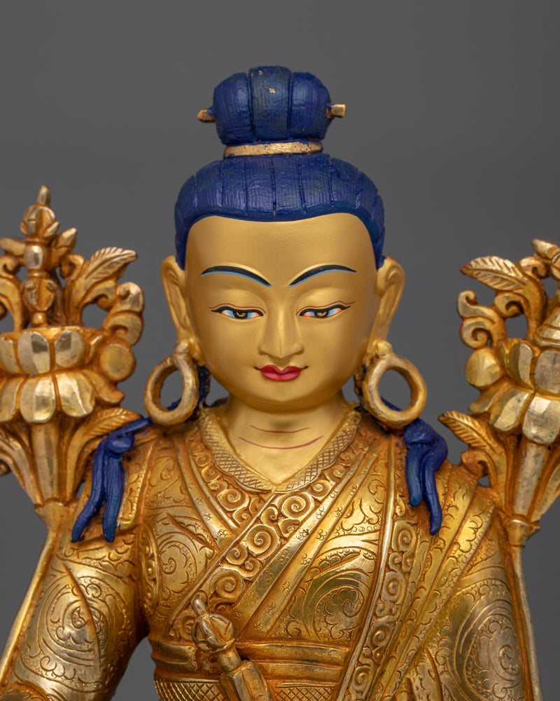 Sacred Amoghapasha and Jigme Lingpa | 24K Gold Gilded Copper Statue