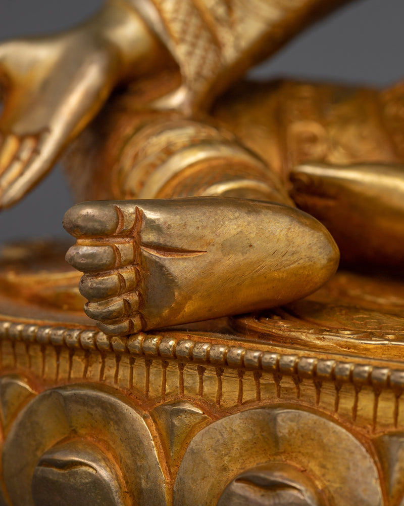 Sacred Amoghapasha and Jigme Lingpa | 24K Gold Gilded Copper Statue