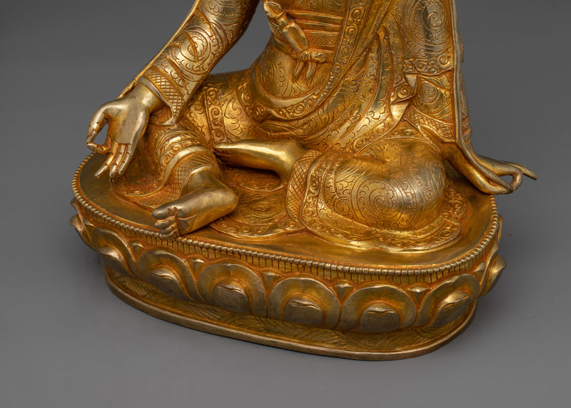 Sacred Amoghapasha and Jigme Lingpa | 24K Gold Gilded Copper Statue